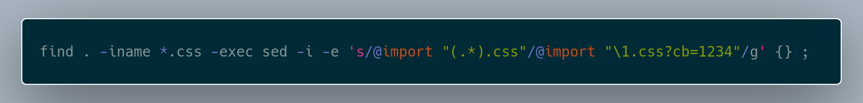 Quickly add a cachebuster to @import statements