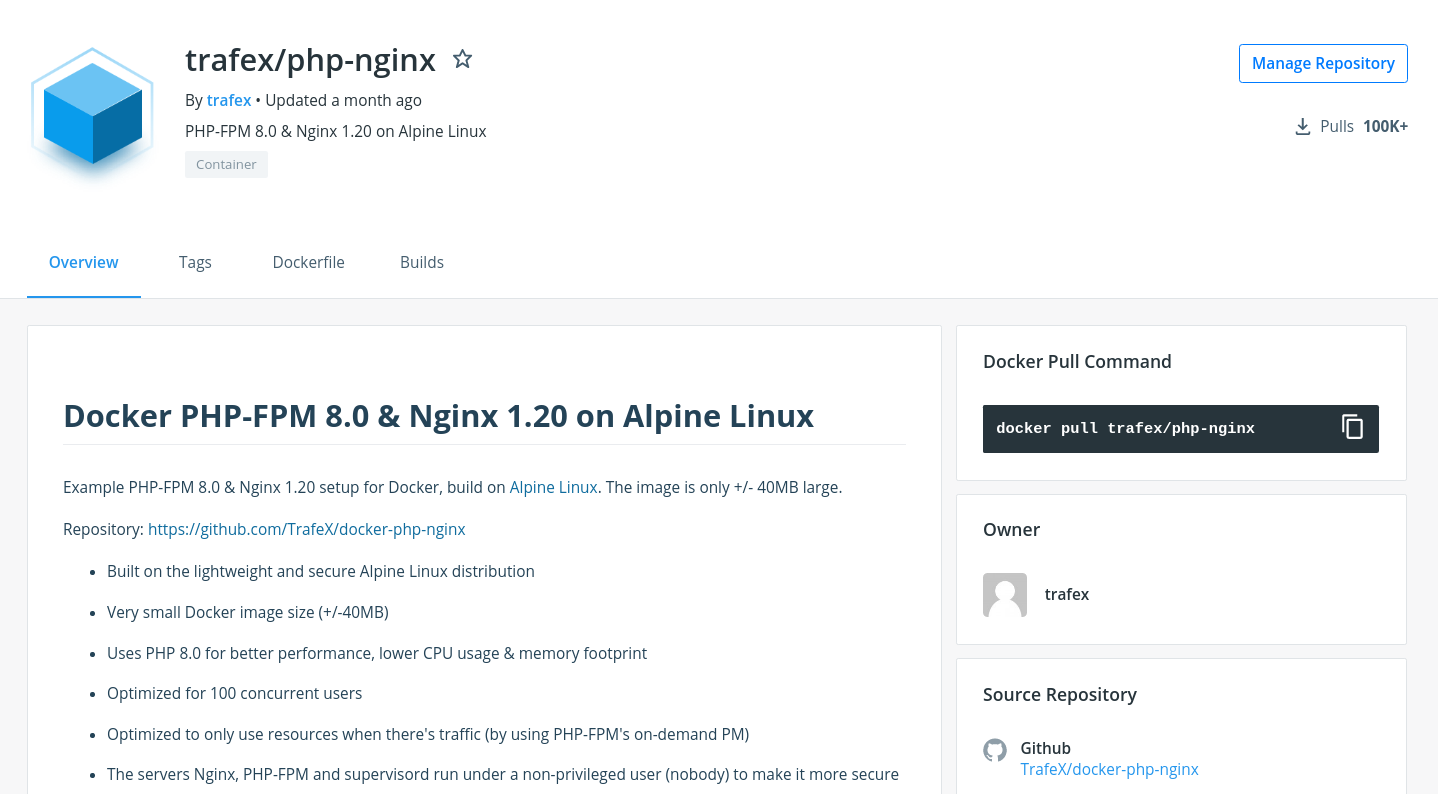 PHP Nginx Docker image